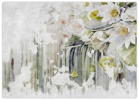 Obraz - Białe kwiaty, vintage (70x50 cm)
