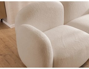 Jasnobrązowy narożnik z materiału bouclé (prawostronny/z szezlongiem) Orbit – Ropez