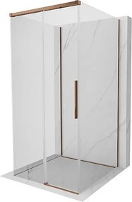 Mexen Rox-3S kabina prysznicowa 3-ścienna rozsuwana 100 x 100 cm, transparent, różowe złoto - 8C2-100-100-60-00-3S