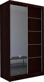 Szafa Przesuwna MIRELLA 150 cm z Lustrem Szafa Dwudrzwiowa Wenge