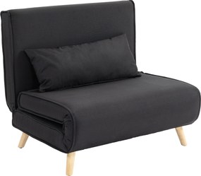 HOMCOM Fotel relaksacyjny z funkcją łóżka dla jednej osoby nowoczesny design do 350 kg czarny | Aosom PL