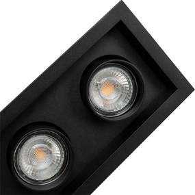 Nowoczesny reflektor wpuszczany czarny regulowany 3-punktowy - Roof