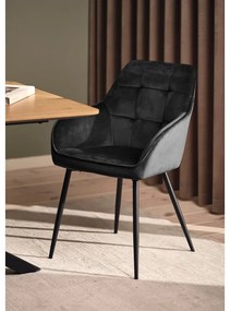 Szare aksamitne krzesła z podłokietnikami zestaw 2 szt. Nolan Square – Unique Furniture