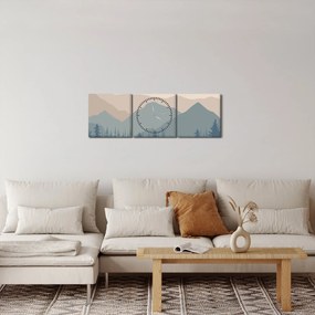 Obraz - Góry Turkusowe N⁰1 (z zegarem) (90x30 cm)