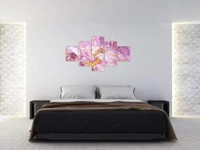 Obraz - Różwa abstrakcja (125x70 cm)