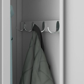 Szafka ubraniowa BHP szara: czterokomorowa KACPER, 800 x 1800 x 500 mm