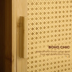 HOMCOM Wózek kuchenny z szufladą szafką półkami uchwytem na ręcznik Drewno naturalne Wielofunkcyjny | Aosom PL