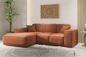 Narożnik w kształcie L SIENA, tkanina Poso, Miedziany, Lewy