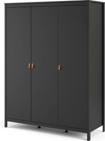 Trzydrzwiowa szafa ubraniowa w kolorze czarnym Madrid 3D