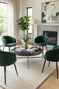 Zielone welurowe krzesło kubełkowe W7-Z33