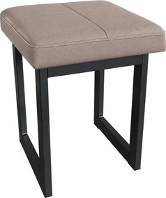 Taboret Solid podstawa metalowa stołek loft Eko-skóra : Kolor Stelaża - Czarny , Kolor tkaniny - EKO-SKÓRA - 11D, Typ tkaniny - Eko-skóra , Wysokość - 45 cm