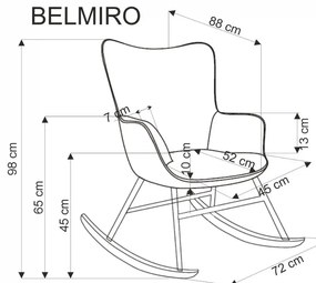Fotel bujany BELMIRO oliwkowy HALMAR