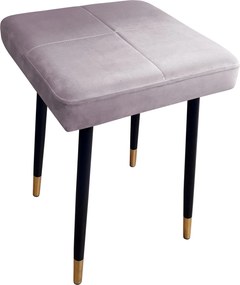 Taboret MAX tkanina Welur stelaż metalowy STOŁEK LOFT : Kolor nogi - Czano-złota stożek, Kolor tkaniny - VELVET - MG55, Typ tkaniny - Velvet