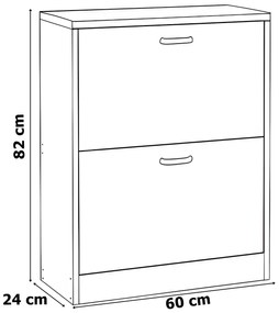 Szafka na buty biały + dąb sonoma L6-S92