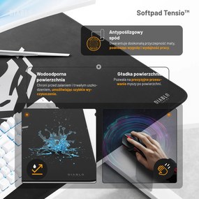 Biurko gamingowe z regulacją wysokości Diablo X-Tensio 160 cm, kolor biały