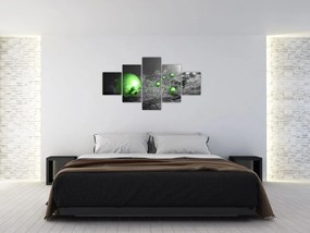 Obraz zielonych abstrakcyjnych kul (125x70 cm)