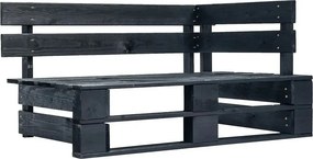 Czarna ławka ogrodowa z palet F8-M58