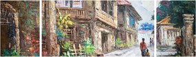 Obraz filipińskiej wioski, Azja (170x50 cm)