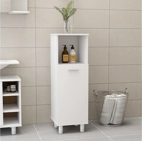 Szafka łazienkowa Biała 30x30x95 cm z Drewna Inżynieryjnego z Przestrzenią do Przechowywania i Eleganckim Designem