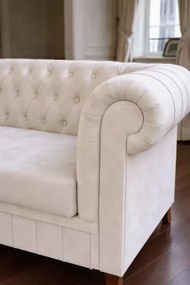 Nowoczesna kanapa pikowana Chesterfield Asti z funkcją spania