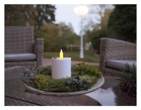 Biała ogrodowa solarna świeczka LED Star Trading Saul, wys. 7,3 cm