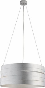 Mambo lampa wisząca z białego lakierowanego żelaza, zdobienie antyczne srebro, regulowane stalowe linki, 3 światła, Ø45 cm