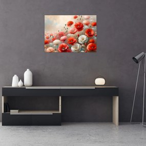 Obraz na szkle - Obraz na szkle z makami (70x50 cm)