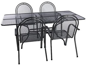 Metalowy zestaw ogrodowy CORINA III. 1 + 4 Stół prostokątny 190x105 cm (CT0310)