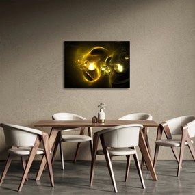 Abstrakcyjny obraz żółtych kul (70x50 cm)