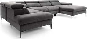 Szary duży narożnik z funkcją spania L8-R08