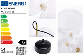 Lampa wisząca z okrągłymi kloszami Capri 6 złota
