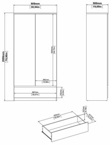 Biała szafa 99x201 cm Naia – Tvilum