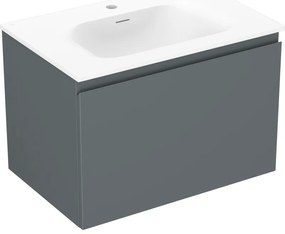 Mexen Orio szafka łazienkowa 70 cm z umywalką Vela, 1 szuflada, grafit mat/biała mat - 91A10-07047-1-BF66-W23M01