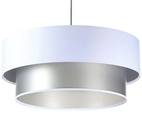 Srebrno-biała nowoczesna lampa wisząca - S420 Dromos