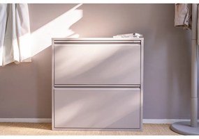 Szarobeżowy metalowy regał na buty Billy – Spinder Design