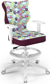 Obrotowe krzesło do biurka Duo White rozmiar 5 (146-176,5 cm) z wzorami i podnóżkiem