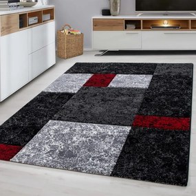 Dywan nowoczesny Hawaii 3D szaro-czarno-czerwony 200 cm x 290 cm