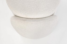 Ławka, Pufa FICARIA z pojemnikiem w kolorze kremowym, tkanina boucle, 150x40x47 cm