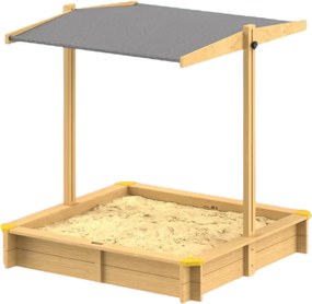 Piaskownica z baldachimem SANDY, drewno świerkowe, 120x120x120cm Jurhan