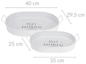 Taca do serwowania BOTANICAL, z szerokimi uchwytami, metalowa, 2 sztuki