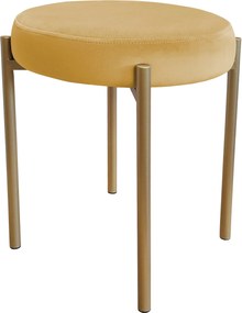 Taboret DIOR stelaż metalowy tkanina Welur : Kolor Stelaża - Złoty, Kolor tkaniny - VELVET - MG15, Typ tkaniny - Velvet
