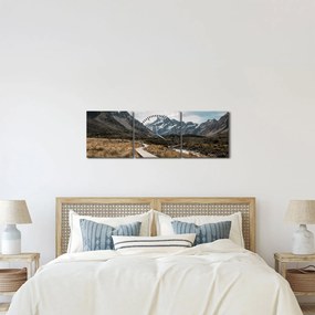 Obraz - Chodnik w dolinie góry Mt. Cook (z zegarem) (90x30 cm)
