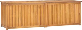 Skrzynia ogrodowa z litego drewna tekowego 175x50x55 cm z łatwą pokrywą i wodoodpornym workiem wewnętrznym