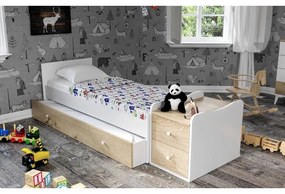 Białe/naturalne łóżeczko ze schowkiem 60x120 cm Sansa – Kalune Design