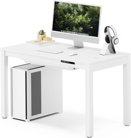 Biurko regulowane elektrycznie podnoszone białe, 120x63 cm: EVAN