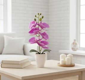 Storczyk w Doniczce Orchidea 37 cm Kwiat Sztuczny Fioletowy Doniczkowy