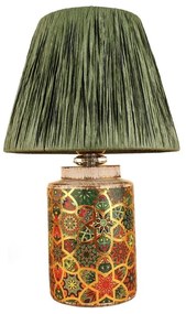 Zielona lampa stołowa z kloszem plecionki papierowej (wysokość 38 cm) Alev – Opviq lights