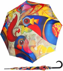 Doppler Modern Art Birdie damski długi parasol automatyczny