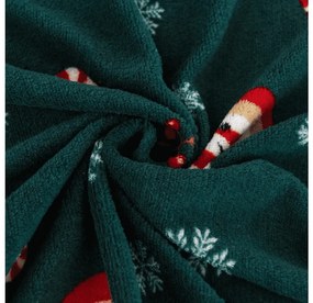 PrzytulneMieszkanie.pl Prześcieradło z mikropluszu SNOWMAN AND GINGERBREAD 160x200 cm zielone