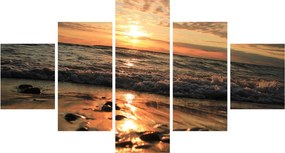 Obraz - Zachód słońca nad oceanem (125x70 cm)
